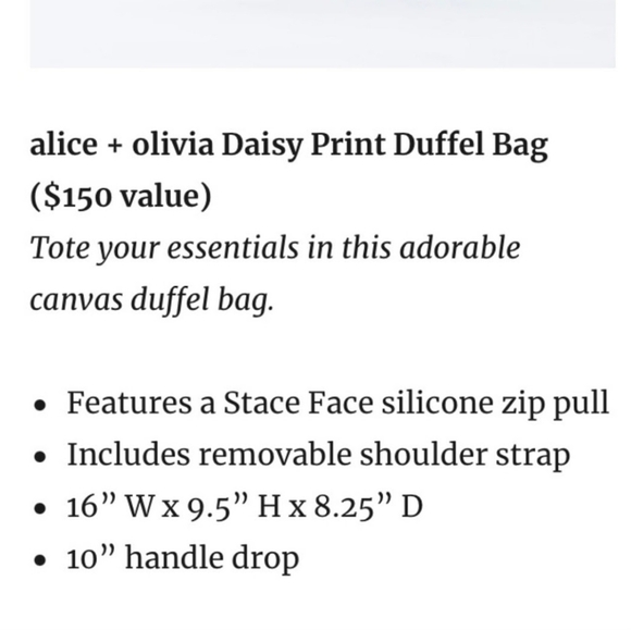⭐️40% Off⭐️ Alice + Olivia Black Daisy Print Duffle Bag - Picture 10 of 10
